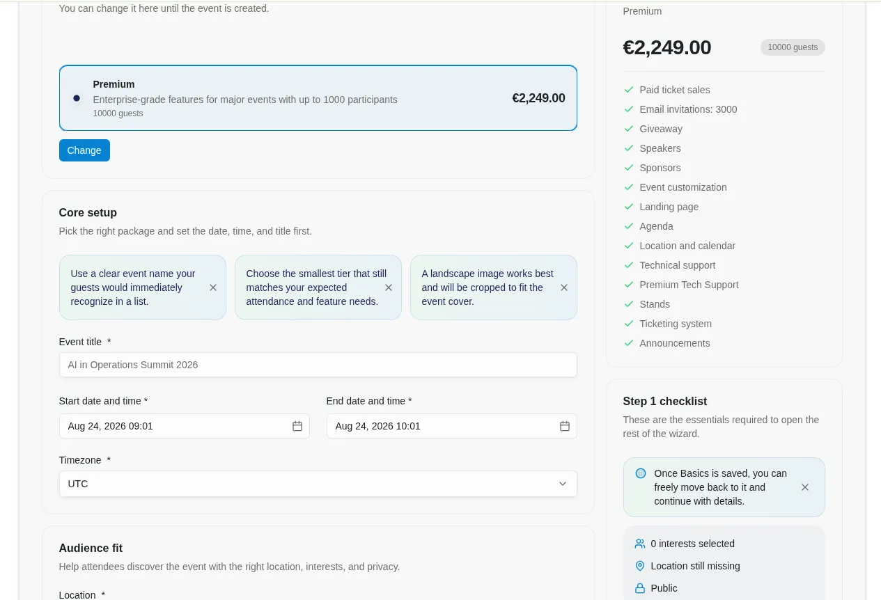 RU4M backoffice - Plans & tickets