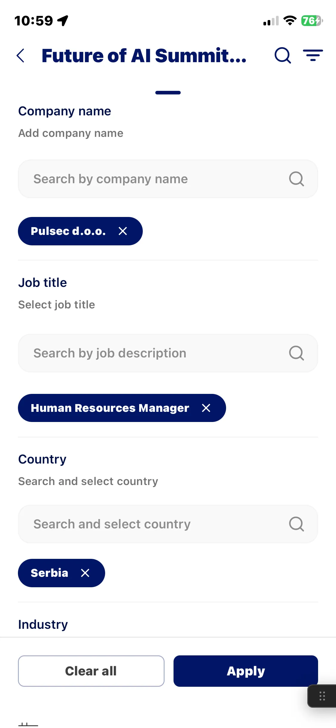 RU4M app - professional discovery filters